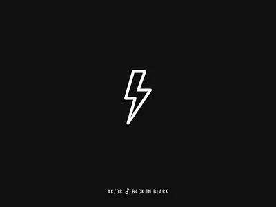 Icon Cover (AC/DC, Back in Black) album cover flash icon lightning