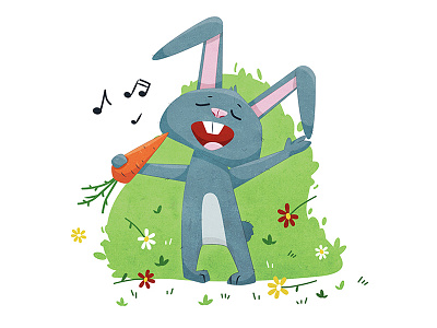 Singer animal card character color inspiration music rabbit singer song