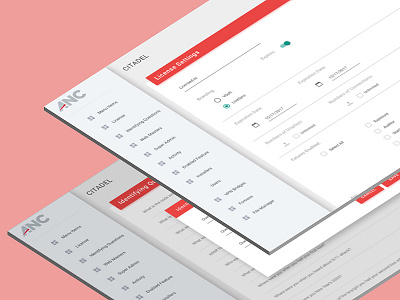 ANC system desctop material redesign sketch ui ux web