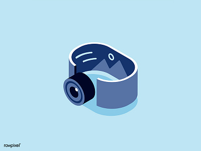 360-degree camera camera design flat icon illustration technology vector