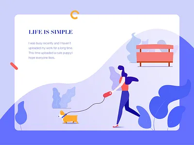 Enjoy Life character dog forest girl graphic illustration life park puppy sunshine travel