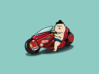 sumo wrestler 8 akira bike human illustration kaneda man naughty sumo sumowrestler wrestler