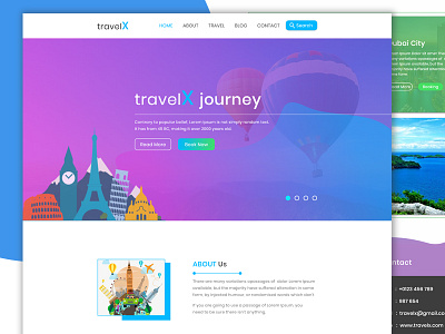 Travel Landing Page landing page tour travel uiux web template