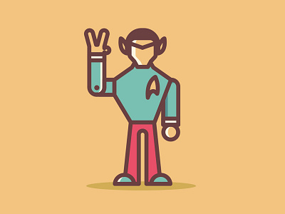 Spock 2d art clean concept creative design digital flat illustration line minimal vector