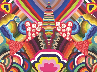 Pattern circle colors flower heart illustration pattern