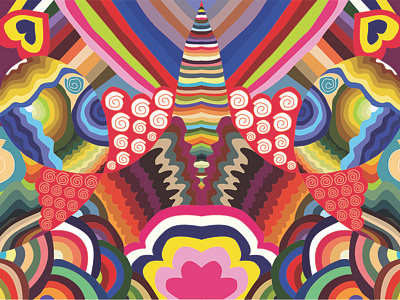 Pattern circle colors flower heart illustration pattern