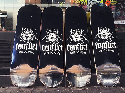 Conflict Skateboard graphic design illustration logo skate skate madrid