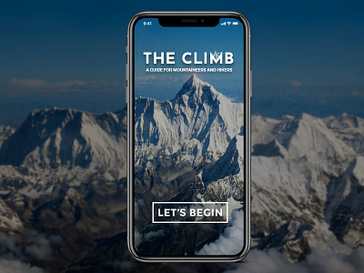 Splash Screen of a Mountaineering App app ui ios iphone iphone x mountain peak splash screen start screen ui