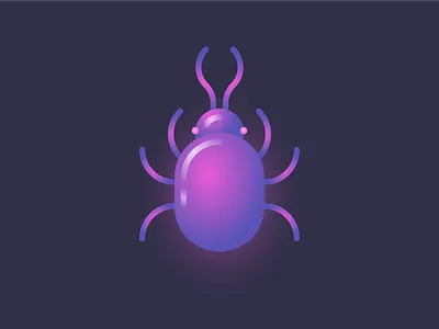 Glo bug beetle bug dark geometric glow gradient illustration