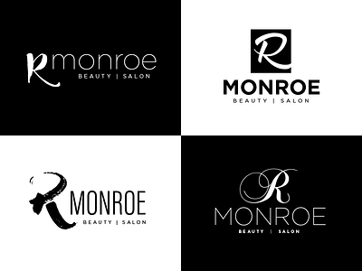 R Monroe Beauty Salon Logo Concept branding logo vector art