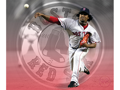 Pedro baseball boston fenway park gradient logo media pedro martinez photoshop red sox sports texture