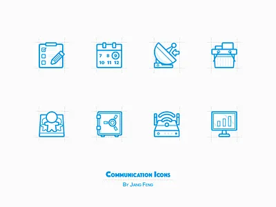 Communication Icons calendar computer family file icon marketing radar strongbox wifi
