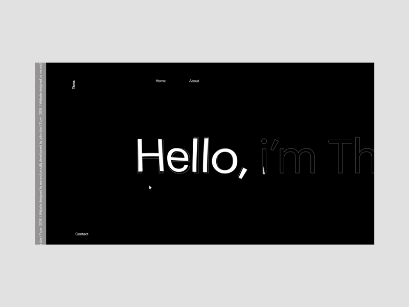 About - Folio (WIP) black minimal motion porfolio project ui web website white