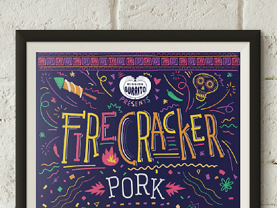 Firecracker Pork Special Poster burrito cracker fire firework fireworks food mexican mission pork poster root