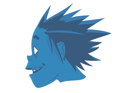 2-D, Gorrilaz band blue character design flat gorillaz illustrated illustration music screen