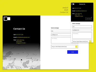 DailyUI 028 Contact Us brutalism contact dailyui form minimalist mobile responsive simple ui web