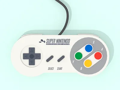SNES Controller 3d animation console controller gaming gif illustration low poly lowpoly nintendo snes