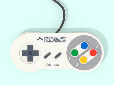 SNES Controller 3d animation console controller gaming gif illustration low poly lowpoly nintendo snes