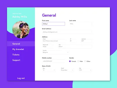 Daily UI #007 - Settings 007 daily ui dailyui forms green input input fields purple settings