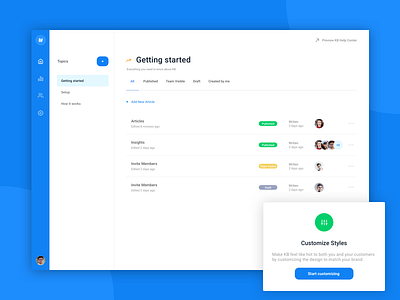 Knowledge Base Dashboard dashboard form icon illustration landing list minimal modal simple ui ux web