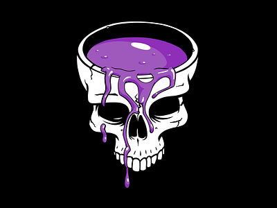 Contents drip drop goop head inside purple skeleton skull slime