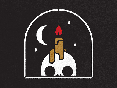 FCU Sticker 01 candle fire flame horror metal moon night occult skull
