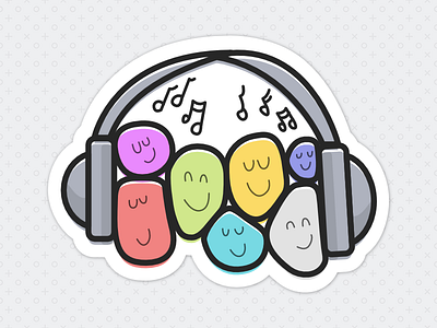 Sticker Mule - Music Festival blobs color festival headphones mule music playoff sticker sticker mule sticker pack