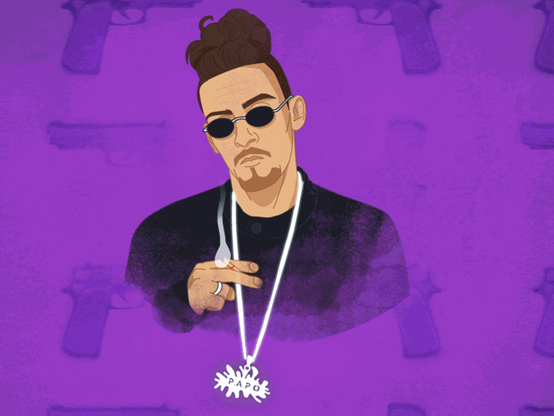 Mc Papo animation character design hiphop lyric video motion music rap reggaeton