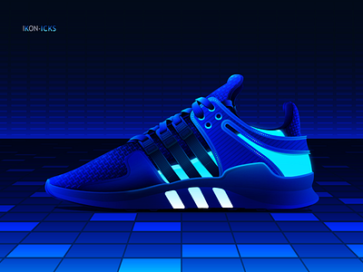 Adidas-ADV-91 adidas digitalart glow illustration illustrator neon sneaker vector vectorart