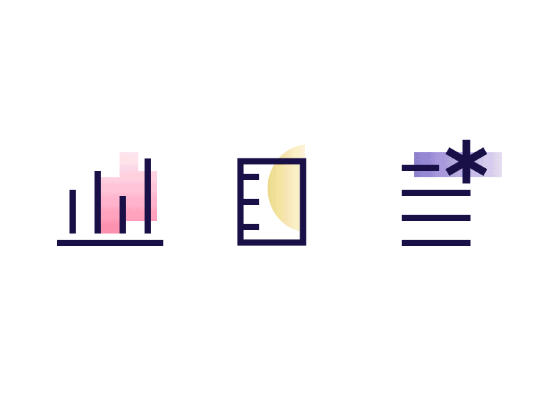 Icon Explorations analytics branding creative process digital design icons marketing mode studio product design ui