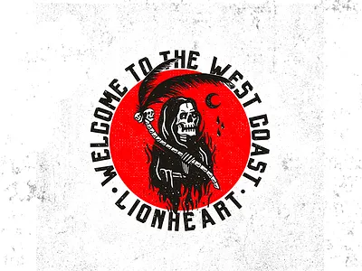 Lionheart - Welcome To The West Cost design graphicdesign hardcore illustration lionheart