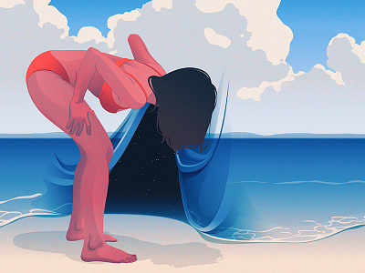 New View adobe illustrator beach editorial illustration illustration space surreal