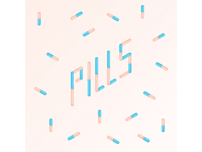 Pills gradient grid illustration isometric layout type typography