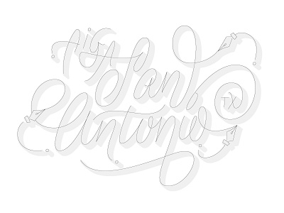 AIGA San Antonio aiga lettering pen tool promo san antonio vector