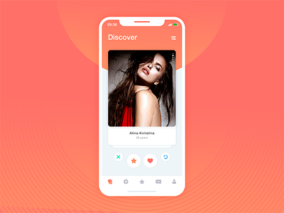 Dating android app application dating discover girl ios iphone iphone x like mobile ui