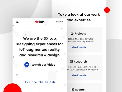 DX Lab Website - Mobile lab minimalist mobile responsive ux website
