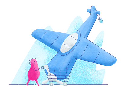 Pre-configured & Optimized buy cart divio graphic design illustration people person plane shopping