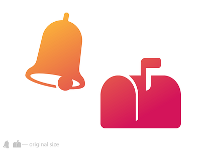 Notification bell glyph gradient icon mailbox