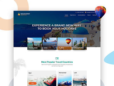 Holiday Package card design landing minimal mockup page ui view webdesign website