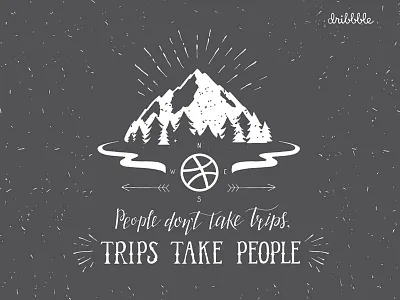 Mountain and forest. Vector hand drawn illustration with quote. adventure explore hand drawn lettering handlettering handwritten font journey letter mountain quote travel typography wanderlust