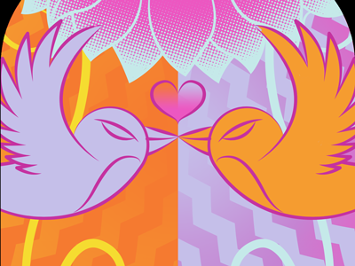 Love Birds adobe illustrator adobe photoshop digital art drawing illustration label design