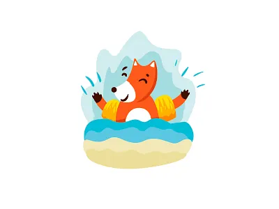 Work in progress fox happines happy sea summer sun water