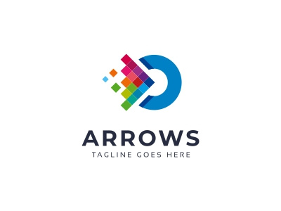 Arrows Pixel Logo abstract agency arrow box brainstorm brand consultant consulting corporate creative cube dimension