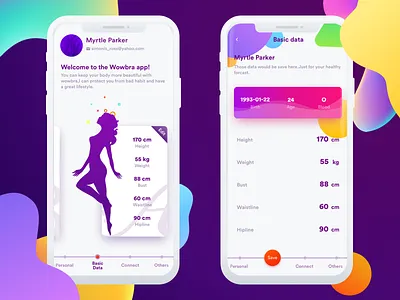 Intelligent bra app color intelligent ios ui ux
