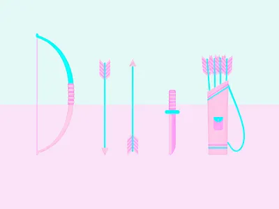 Pink hunting arrow bow hunting illustrations