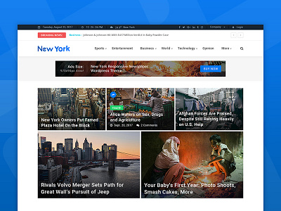 New York - NewsToday Template html5 latest magazine newpaper news newyork template themeforest ui ux wordpress