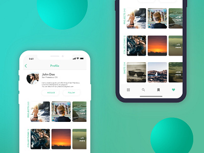 Photography Exhibit App Exploration adobexd app interaction interface ios iphonex profile ui ux xd