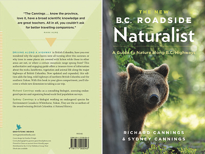 The New B.C. Roadside Naturalist book cover design illustrator indesign publication design