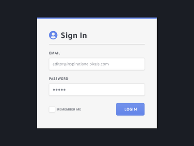 Sign In Form button checkbox dark form icon light shadow signin ui ui design web web design