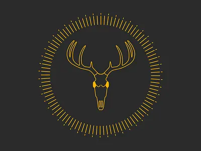 Stagg deer flat icon minimalist stag symmetric